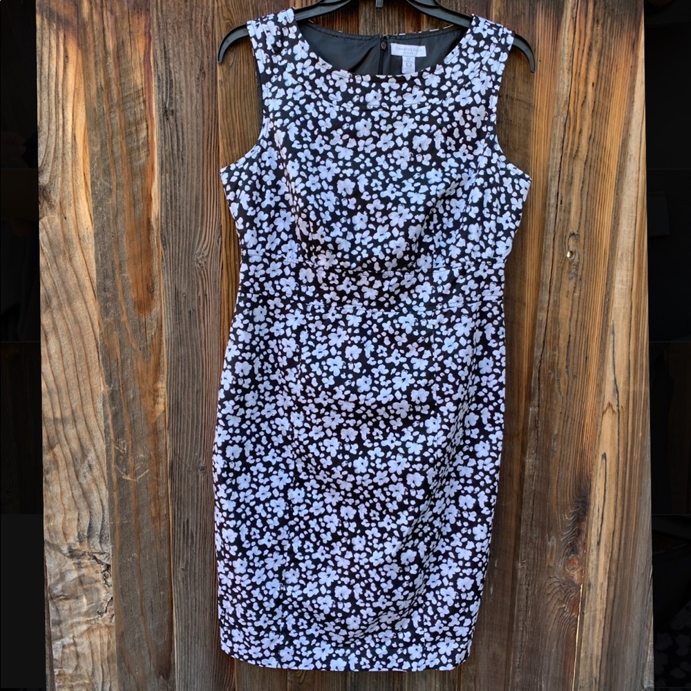 Charter Club petite black and white floral dress